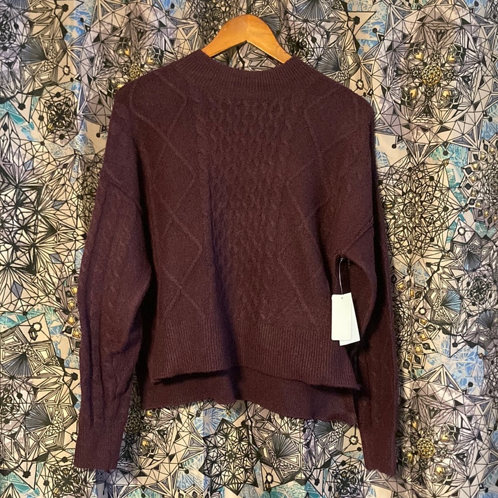 Soft Purple Sweater with Knit Detail